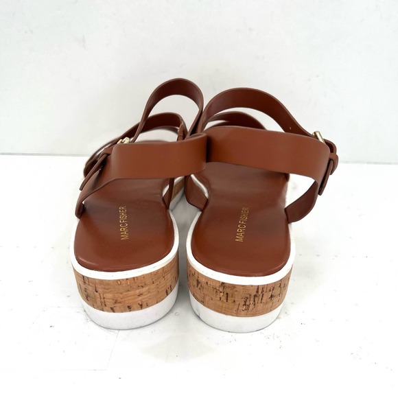 Marc Fisher Grandie Treaded Flatform Leather Sandals - Picture 3 of 7